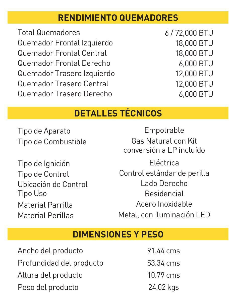 Parrilla a gas lp empotrable 8