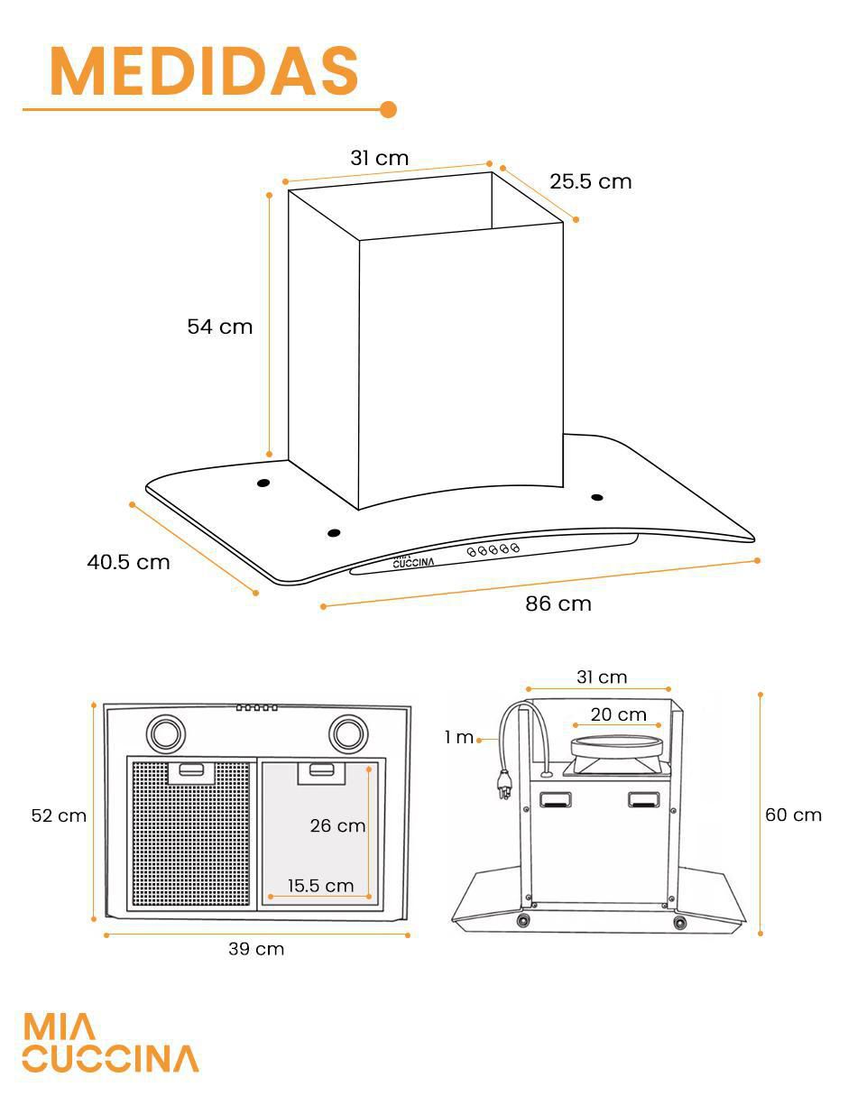 Campana de pared de acero inoxidable 8