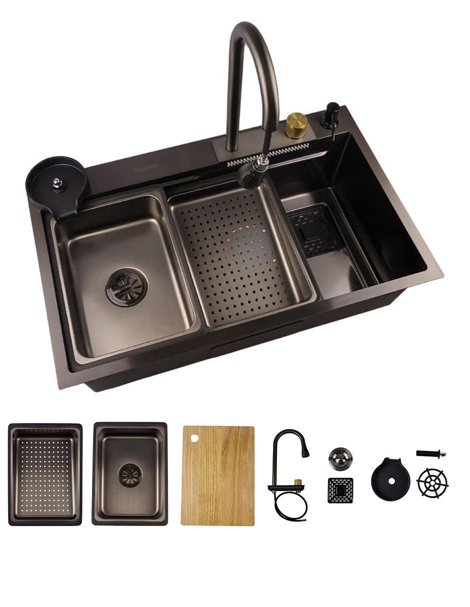Tarja de acero inoxidable con escurridor derecho KIT7546
