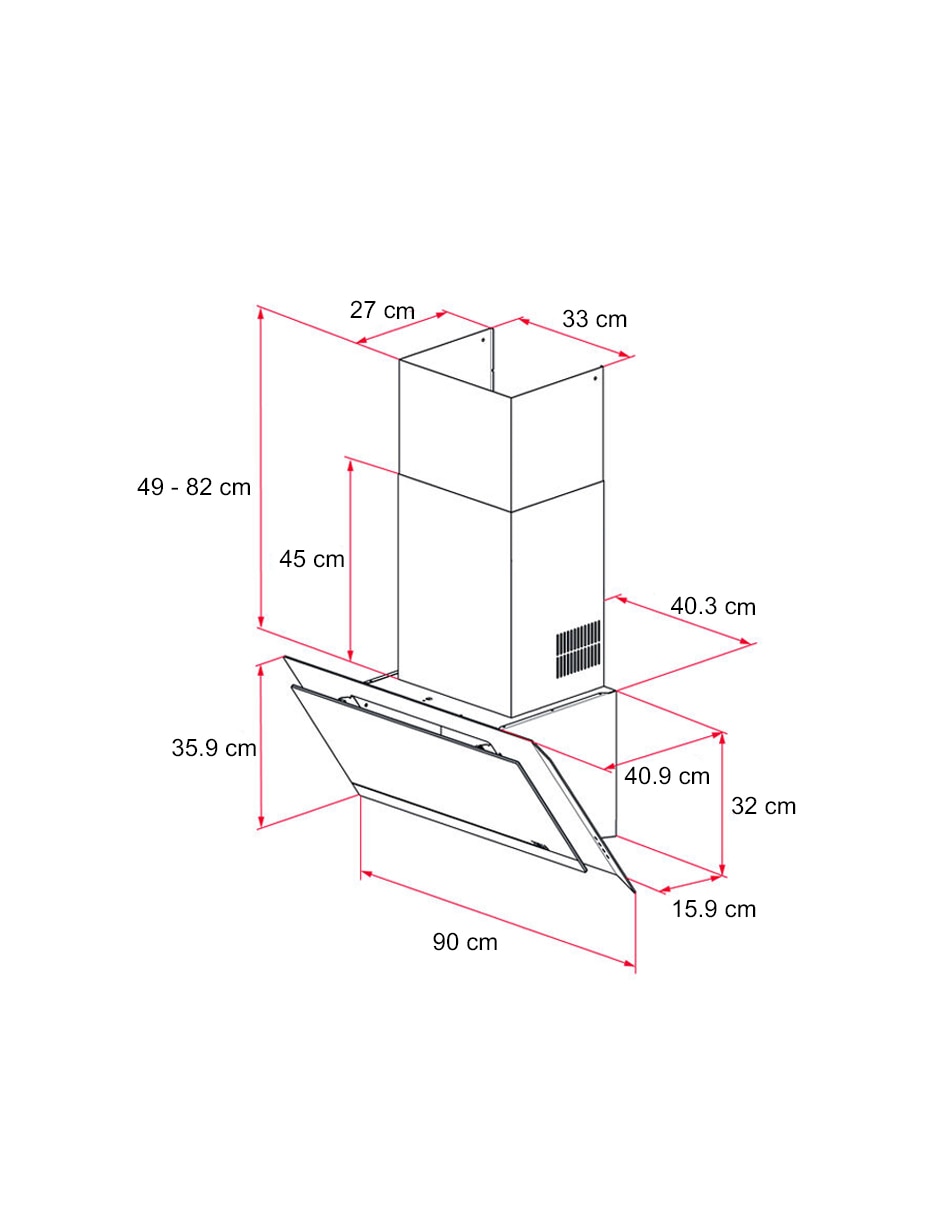 Campana de pared DVI 98-G1 EOS BM de cristal templado 6