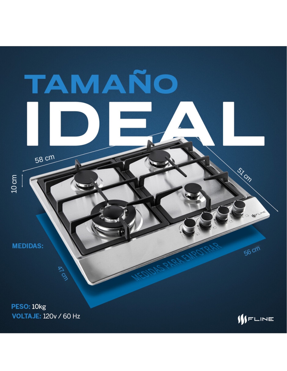 Parrilla a gas lp empotrable lund 2