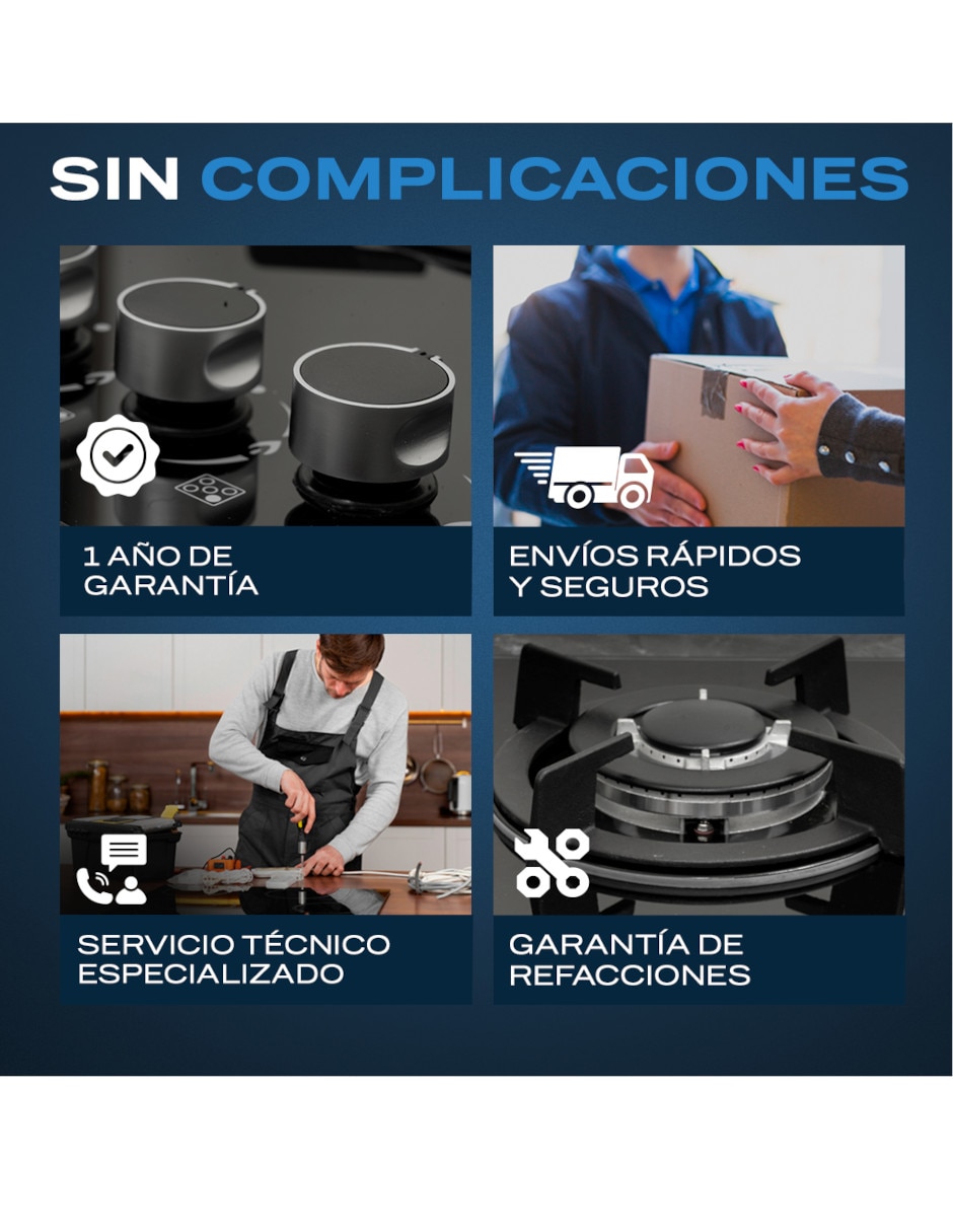 Parrilla a gas lp empotrable lund 7