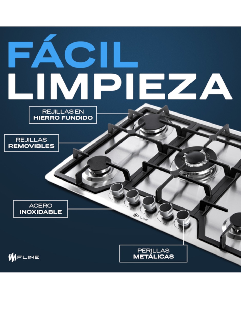 Parrilla a gas lp empotrable lund 4