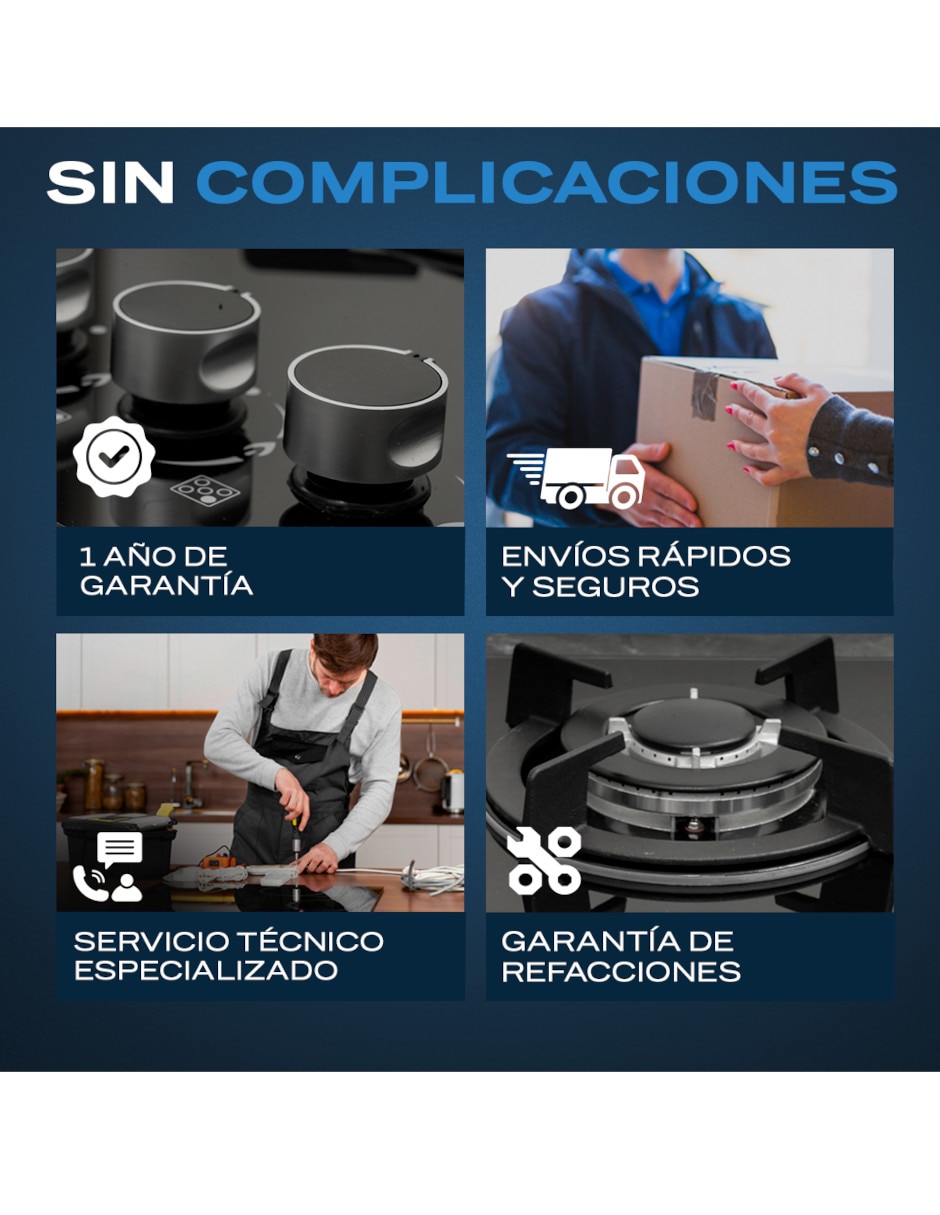 Parrilla a gas lp empotrable oslo 5