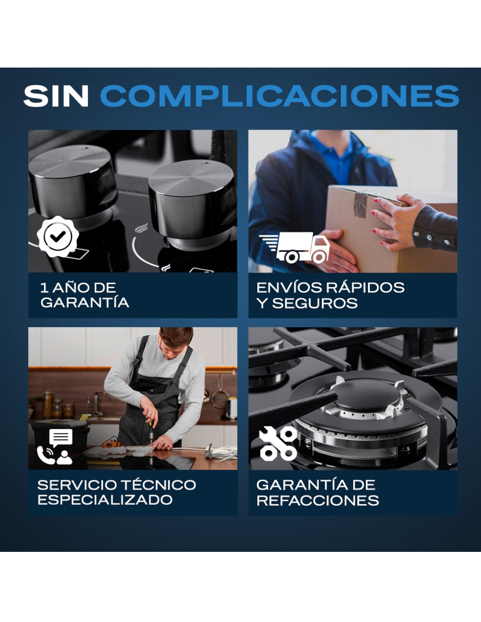 Parrilla a gas lp empotrable riga 6