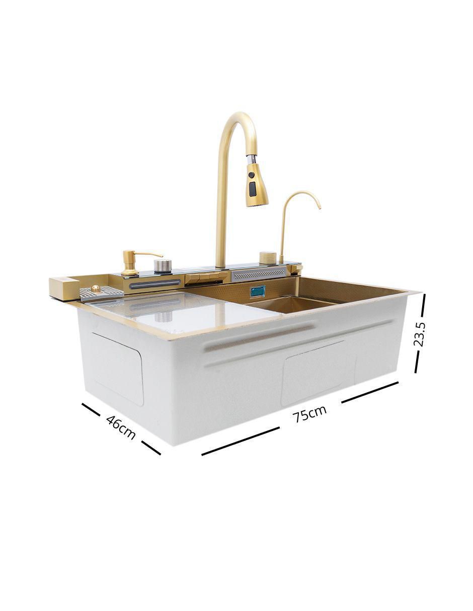 Tarja de acero inoxidable con escurridor izquierdo Tarja kendra 6