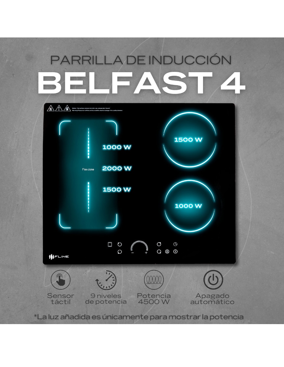 Parrilla a inducción empotrable belfast 6