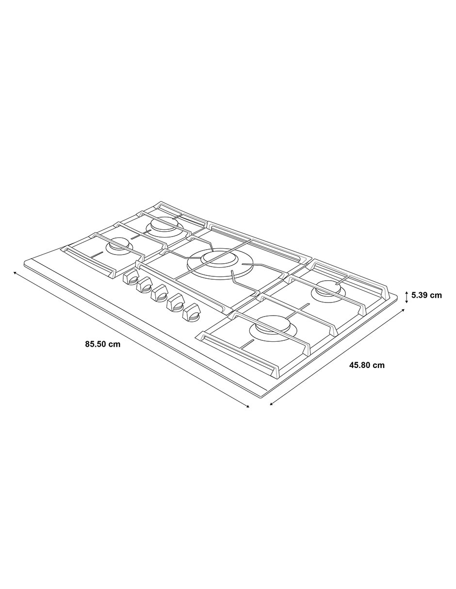 Horno a gas LP HGP8050KPGP95K capacidad 76 L 18