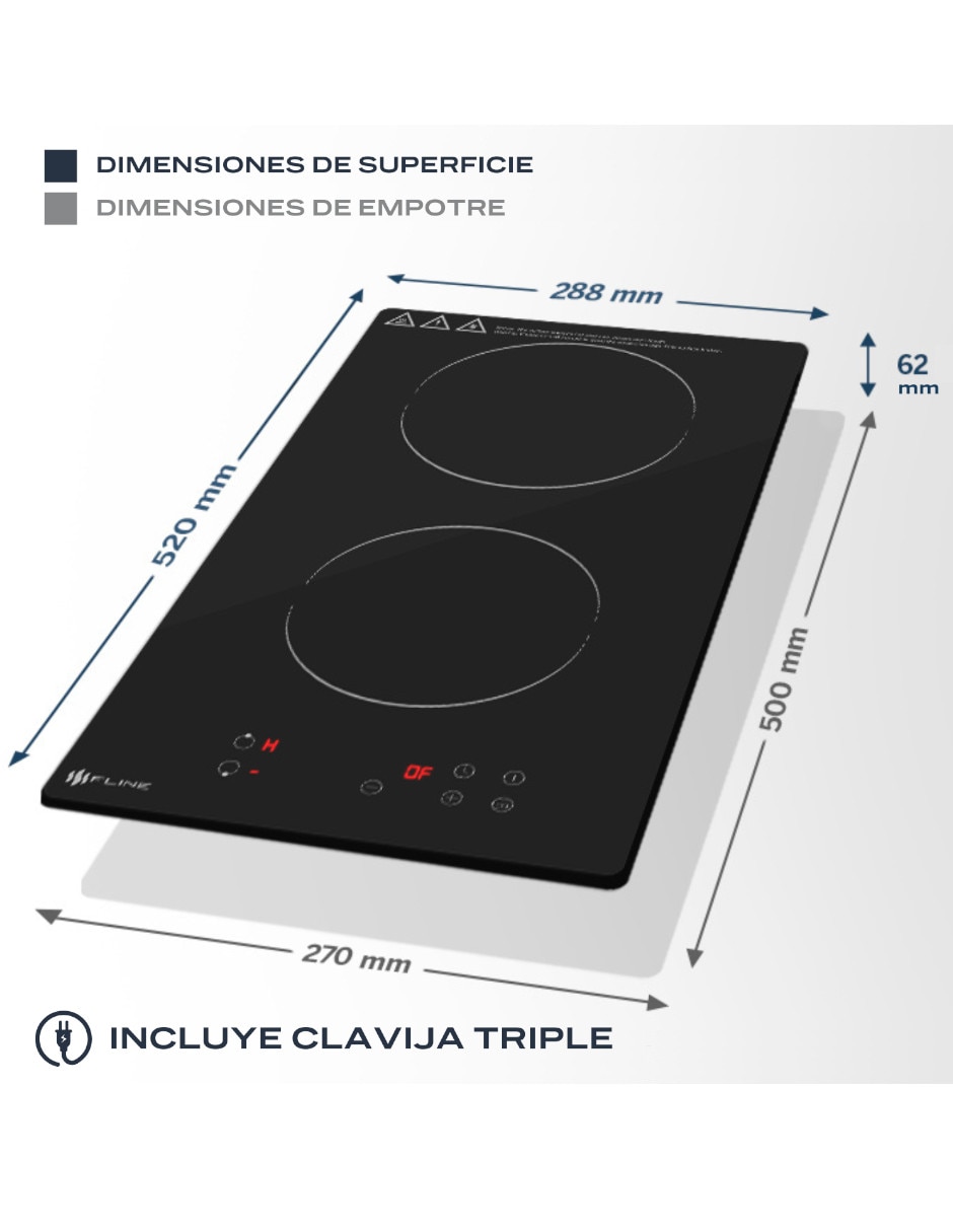 Parrilla a inducción empotrable belfast 9