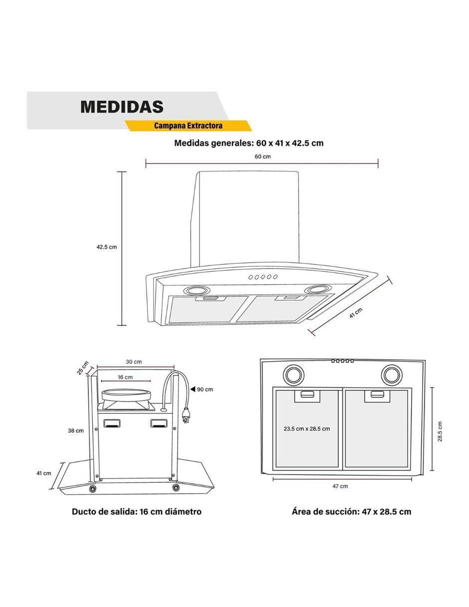 Combo campana de cocina MKZ-CAM600MGTEM4 de acero inoxidable 9