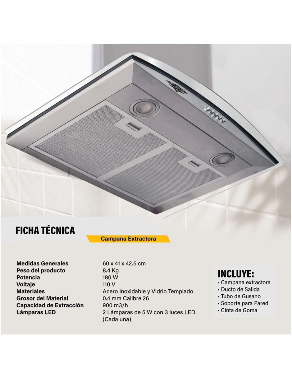 Combo campana de cocina MKZ-CAM600MGTEM4 de acero inoxidable 6