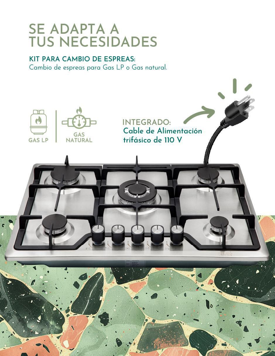 Parrilla a gas lp empotrable 3