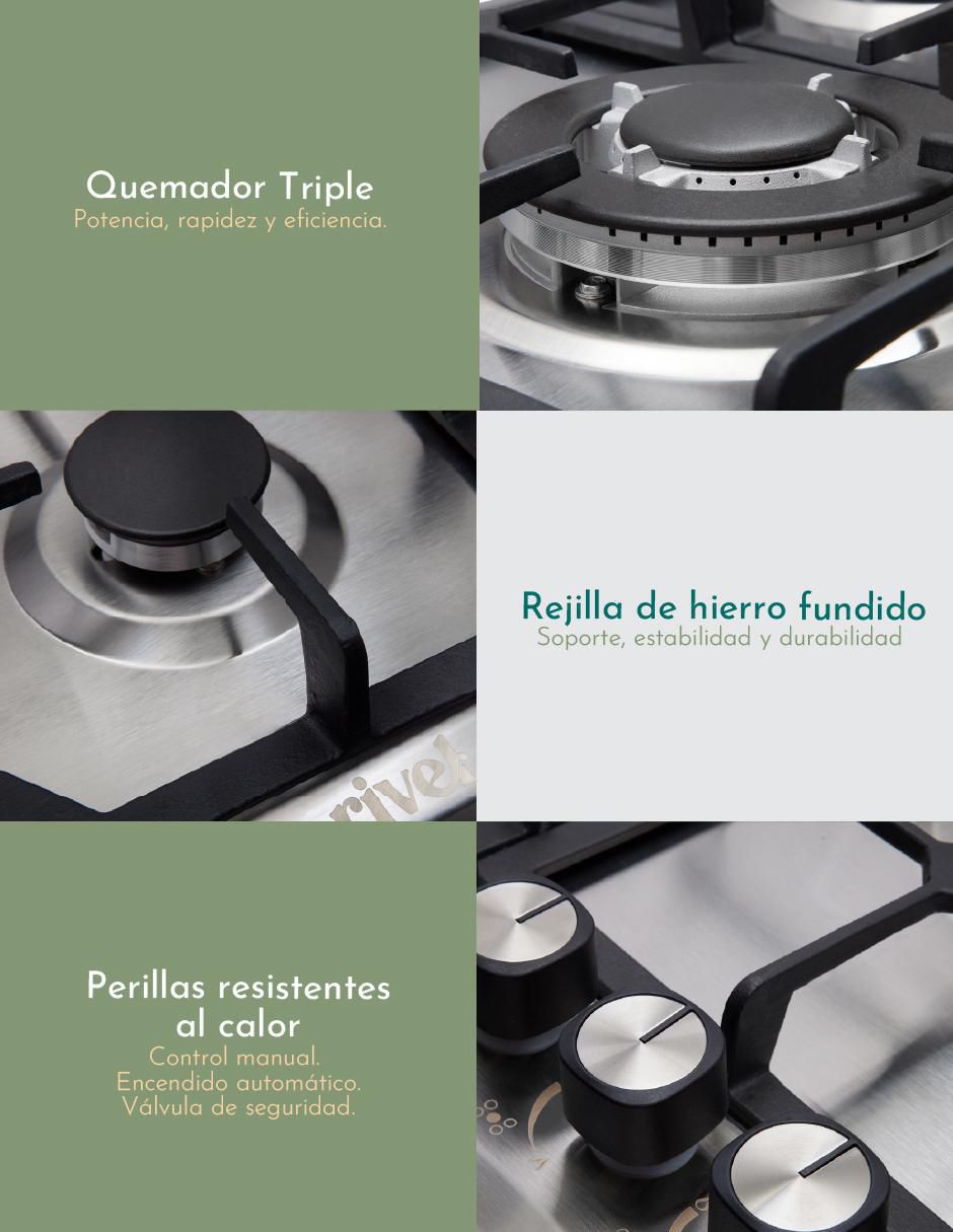 Parrilla a gas lp empotrable 6