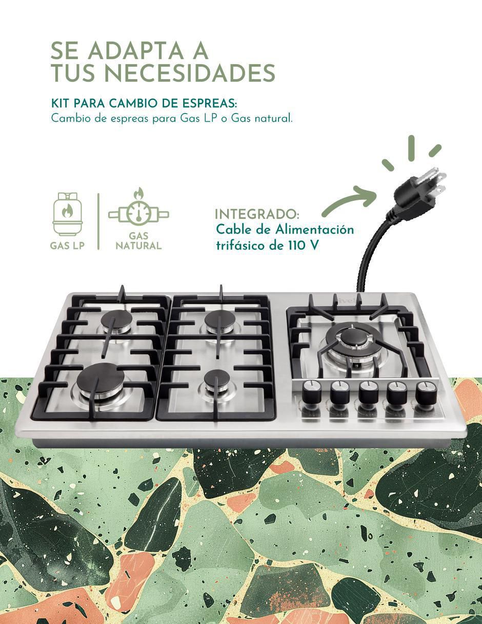 Parrilla a gas lp empotrable 3