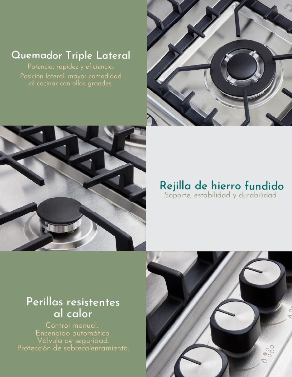 Parrilla a gas lp empotrable 6