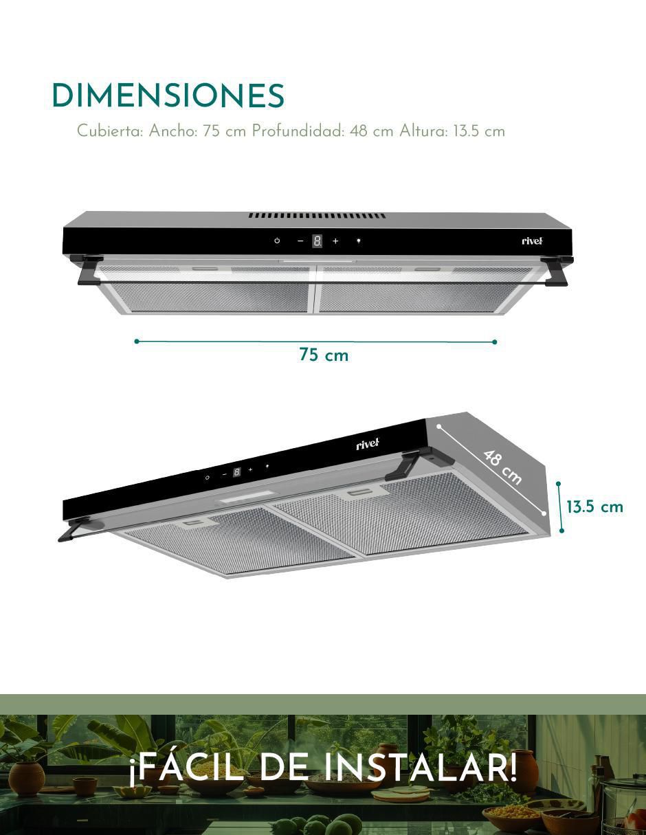 Campana de pared CAMP-IXT75 de acero inoxidable 8