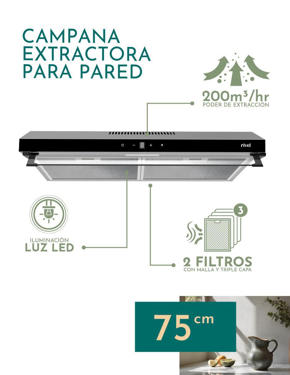 Campana de pared CAMP-IXT75 de acero inoxidable 3