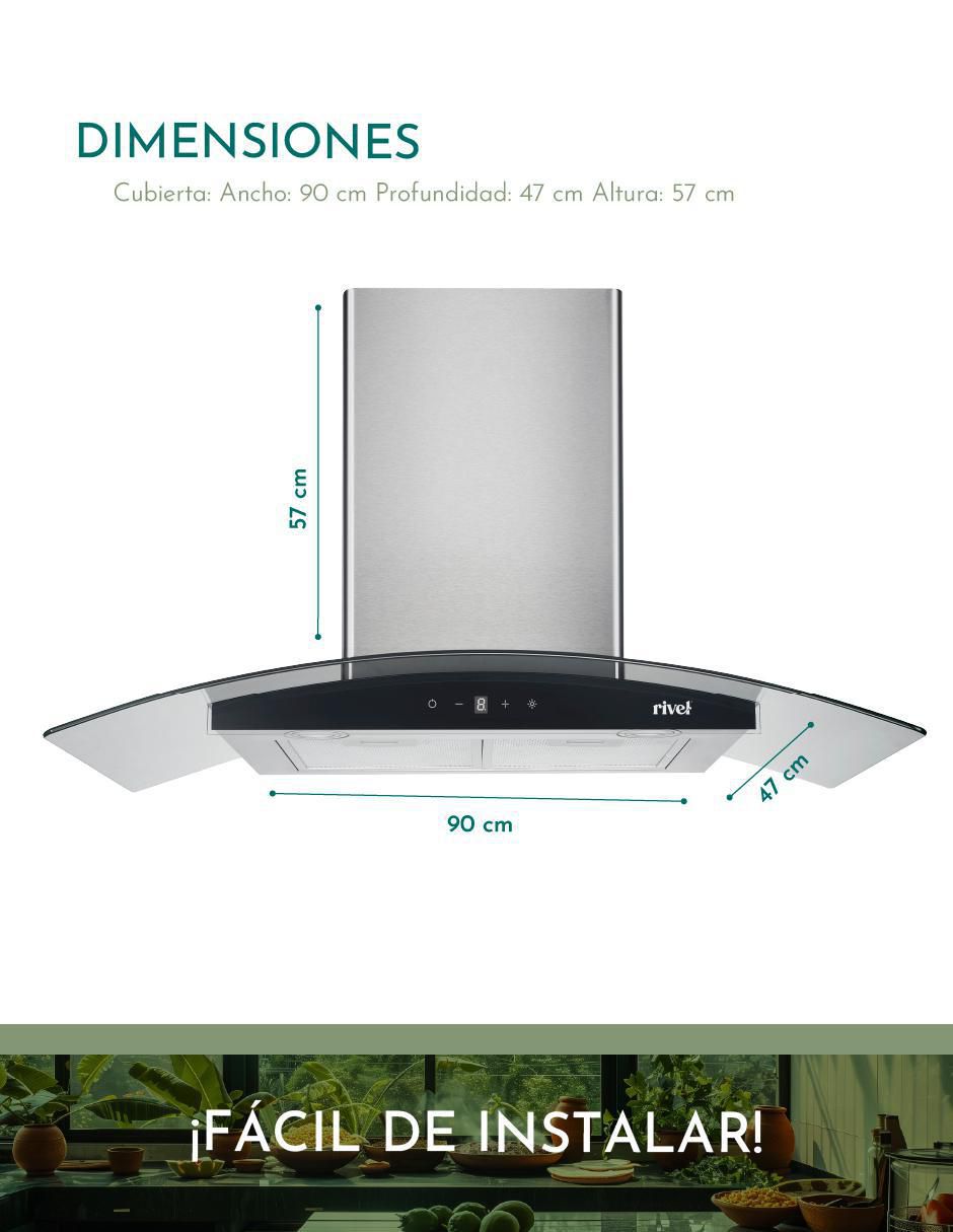 Campana de pared CAMP-XCT90 de acero inoxidable 7