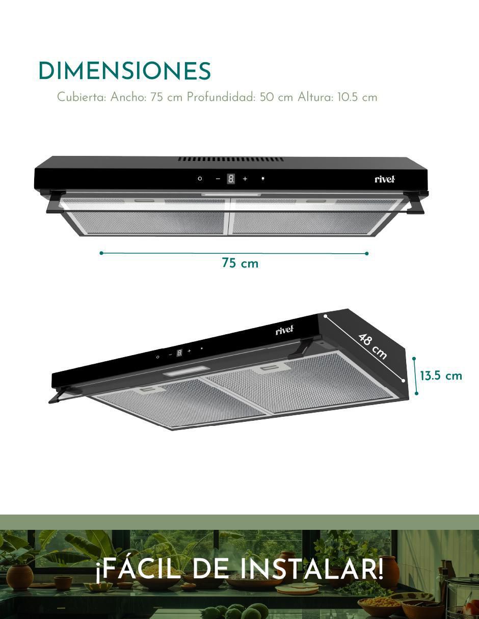 Campana de pared CAMP-NGT75 de acero inoxidable 8