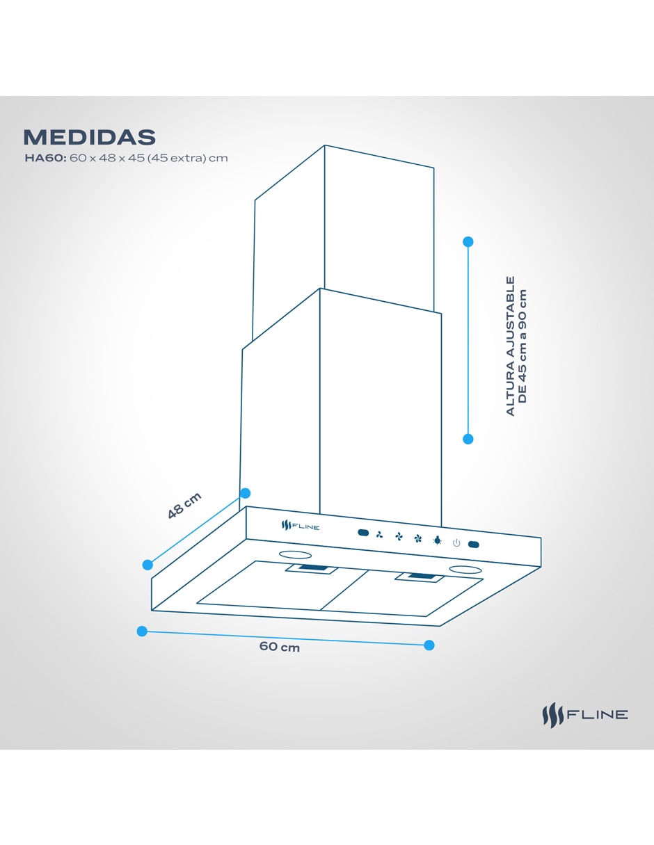Campana de pared HA60 de acero inoxidable 6