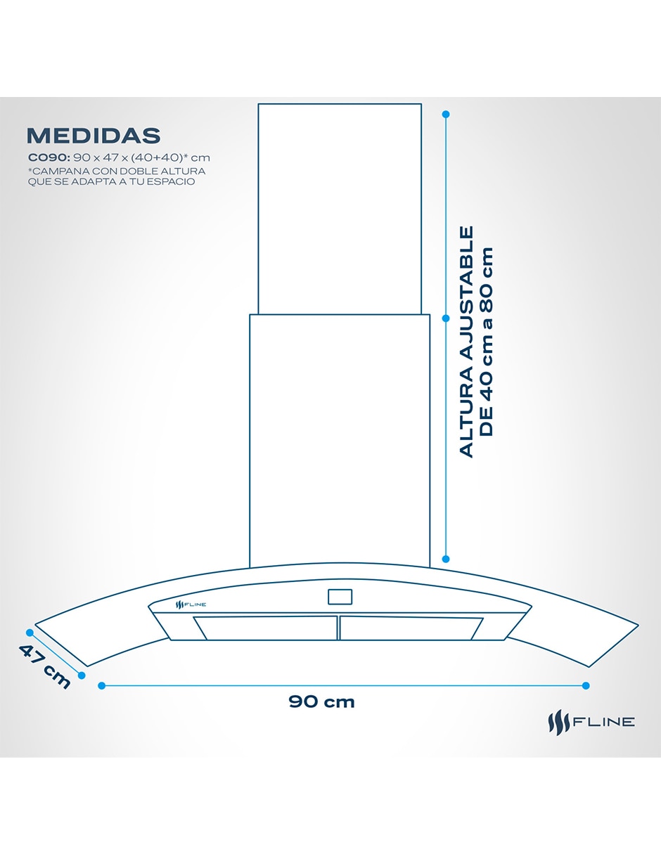 Campana de pared CO90 de vidrio 6