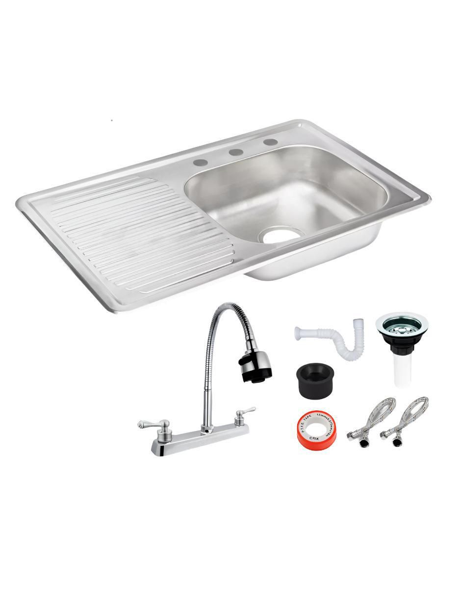 Tarja de acero inoxidable con escurridor izquierdo XTLLAR2426
