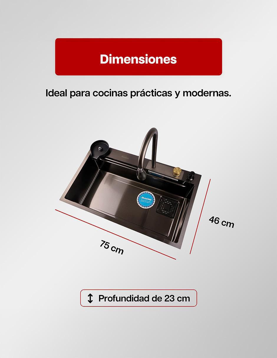 Tarja de acero inoxidable con escurridor derecho 6