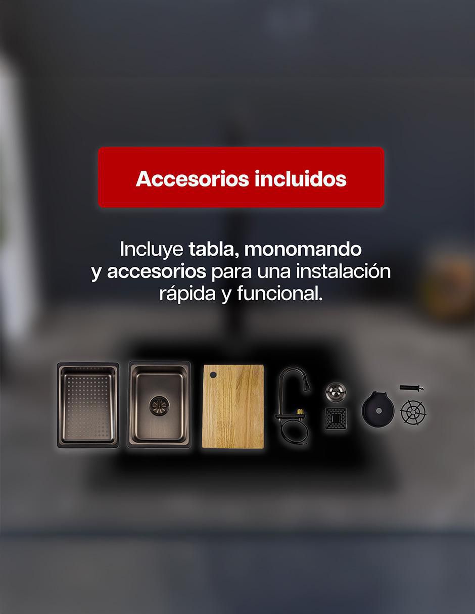 Tarja de acero inoxidable con escurridor derecho 4