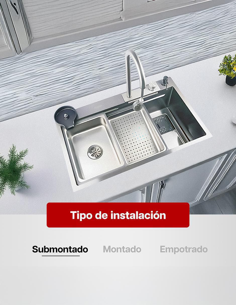 Fregadero de acero inoxidable Maxims con escurridor derecho tarja kit maxims
