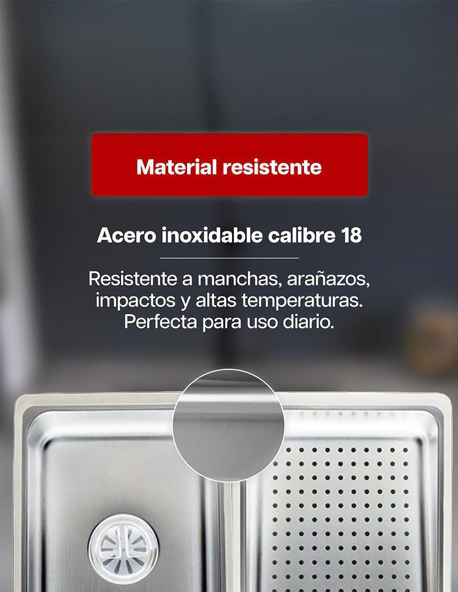 Fregadero de acero inoxidable Maxims con escurridor derecho tarja kit maxims