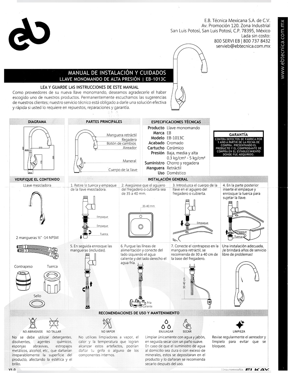 Monomando para cocina 3