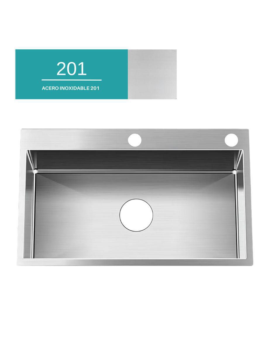 Fregadero de acero inoxidable con escurridor incluye tarja Meer Kit 2