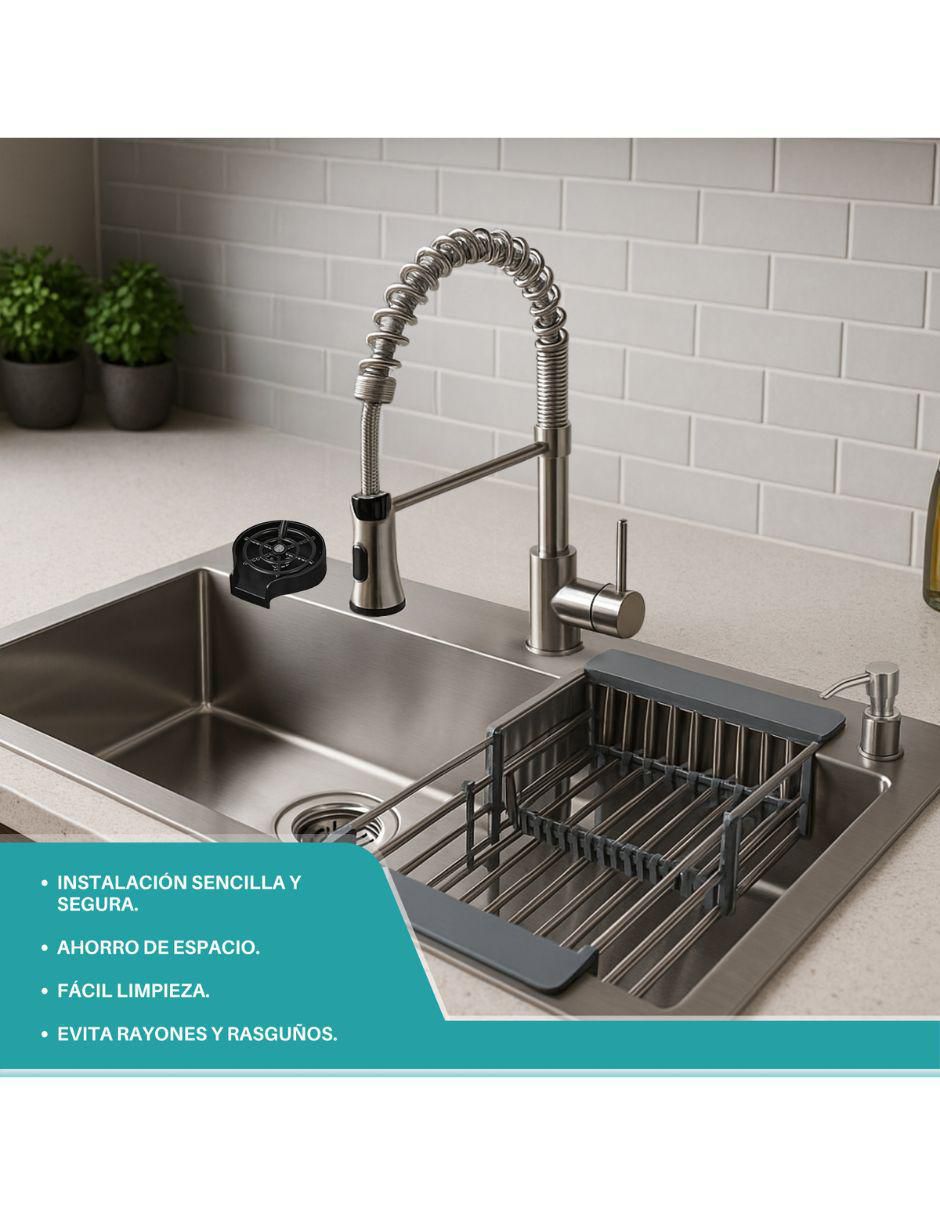 Fregadero de acero inoxidable con escurridor incluye tarja Meer Kit 4