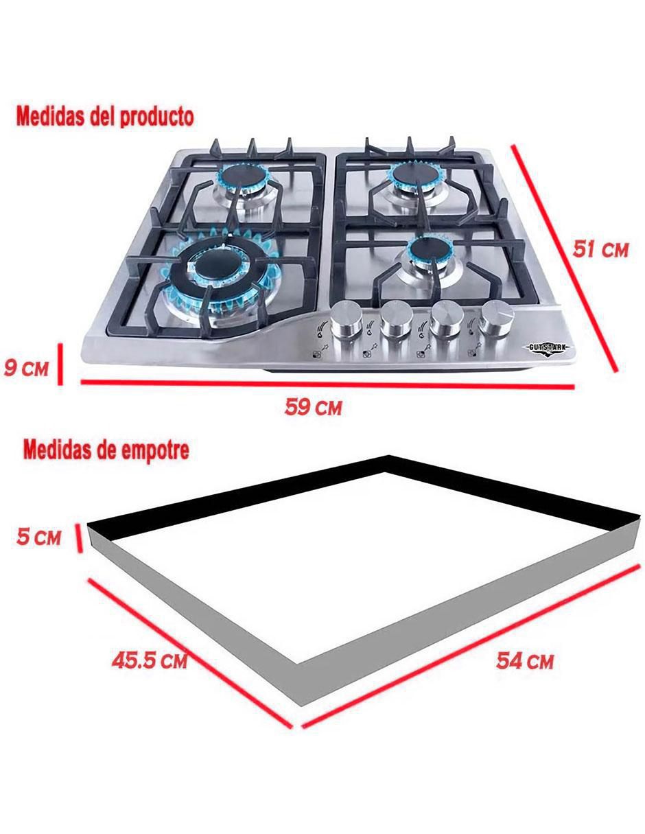 Parrilla híbrida empotrable 9