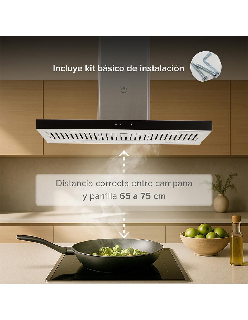 Campana de isla cei90 de acero inoxidable 4