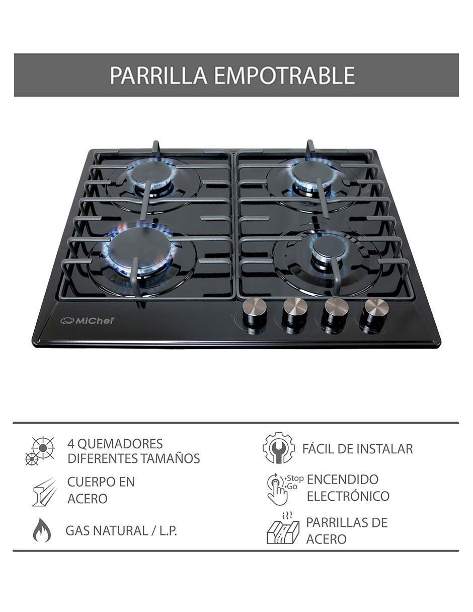 Parrilla a gas lp empotrable 6