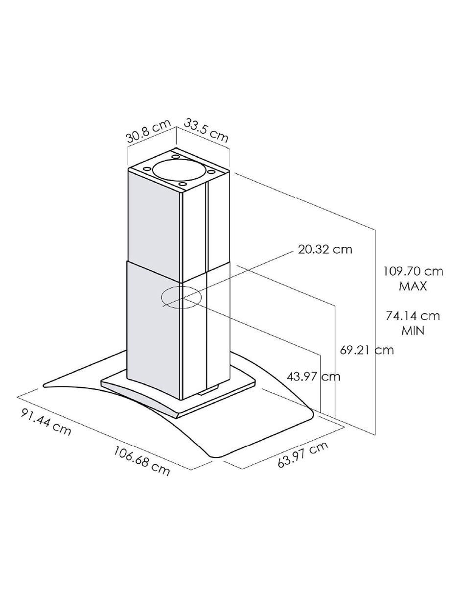 Campana de isla PRF0135371 de acero inoxidable 3