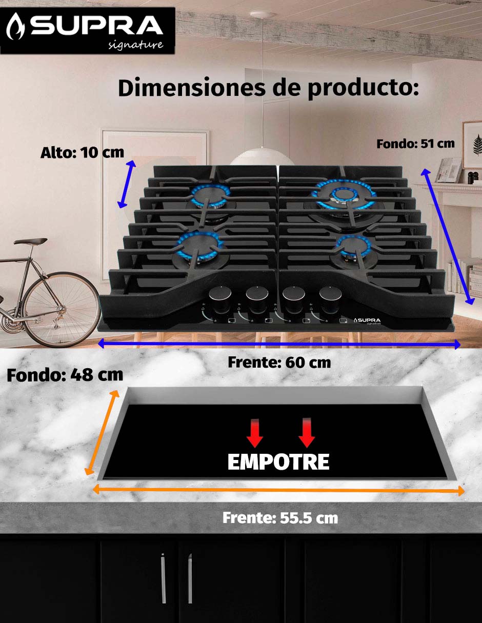 Parrilla a gas lp empotrable 7