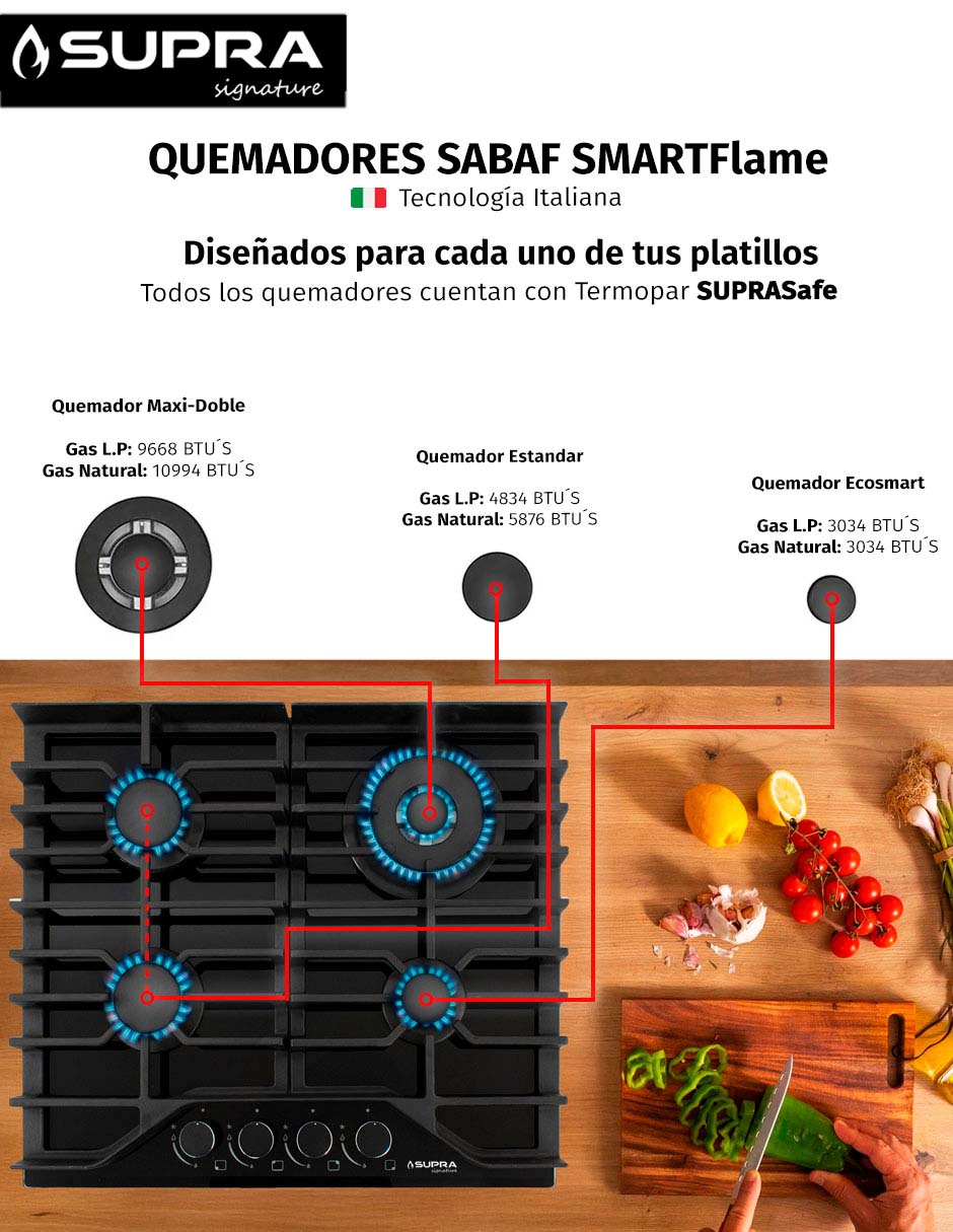 Parrilla a gas lp empotrable 6