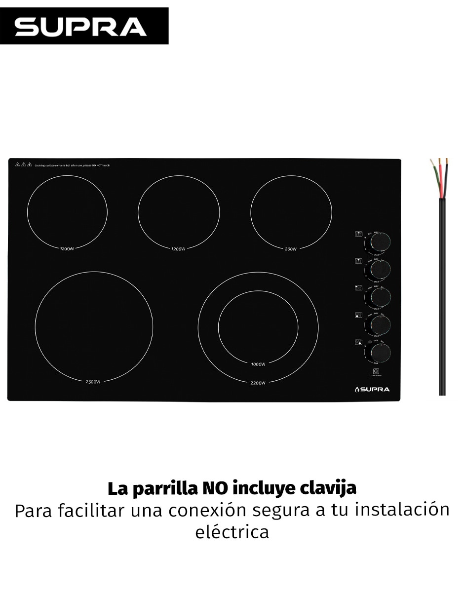Parrilla eléctrica empotrable 6