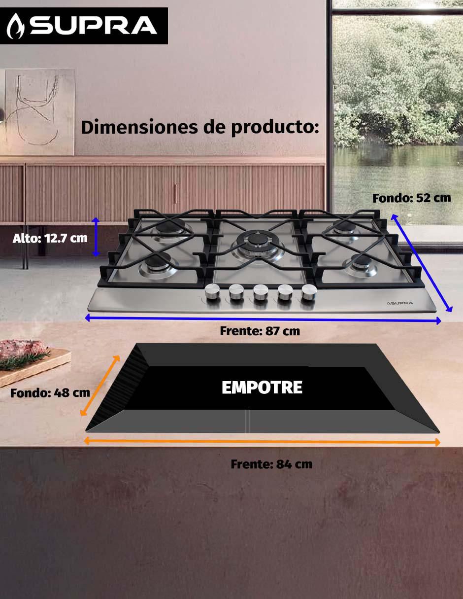 Parrilla a gas lp empotrable 8