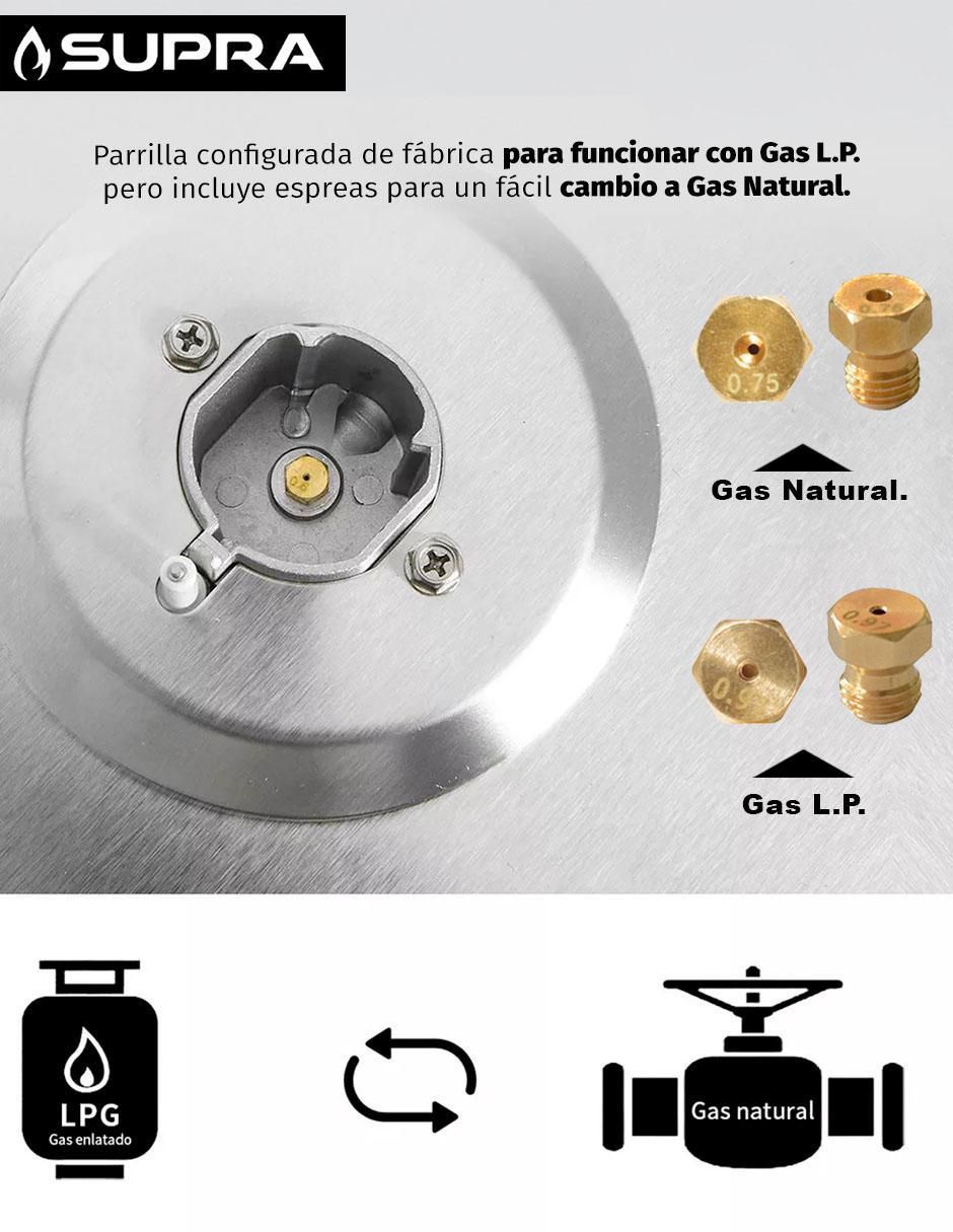 Parrilla a gas lp empotrable 6
