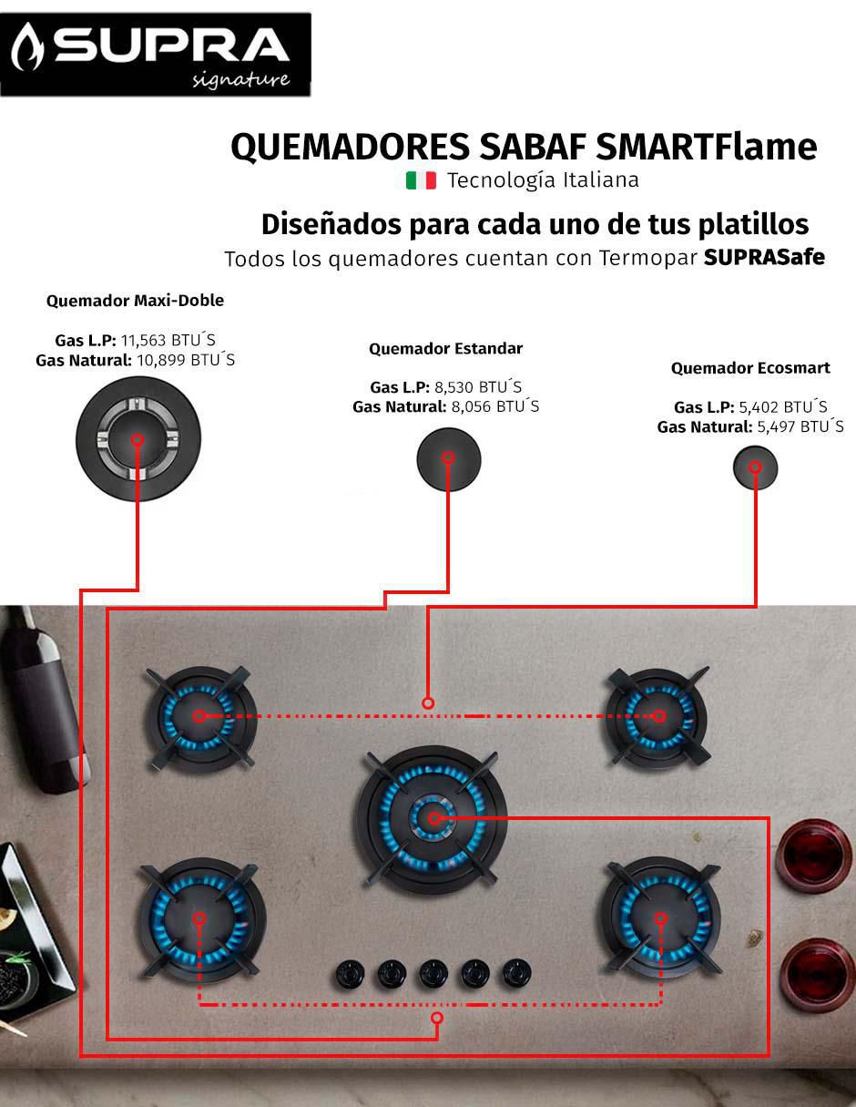 Parrilla a gas lp empotrable 6