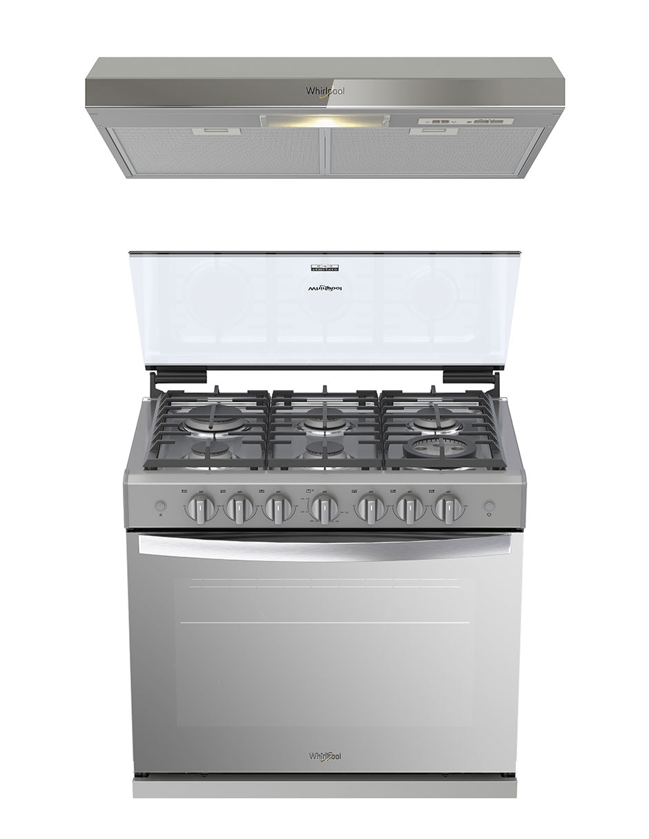 Combo estufa empotrable a Gas LP 76 cm CWER3100D-HH de 6 quemadores+Campana Combo estufa empotrable a Gas LP 76 cm CWER3100D-HH de 6 quemadores+Campana
