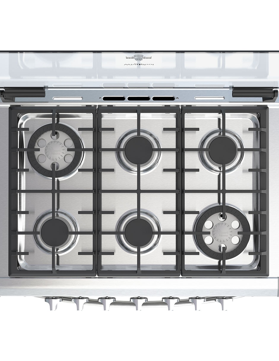 Combo estufa empotrable a gas LP 76.20 cm CWER5000S-HH de 6 quemadores 5