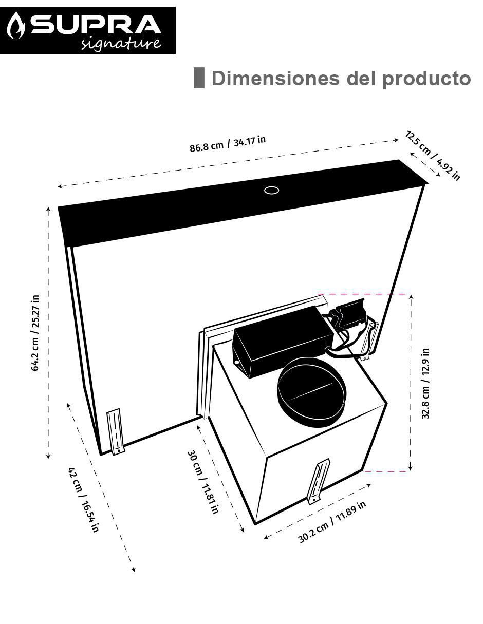 Campana de isla SGARGAZE de acero inoxidable 9