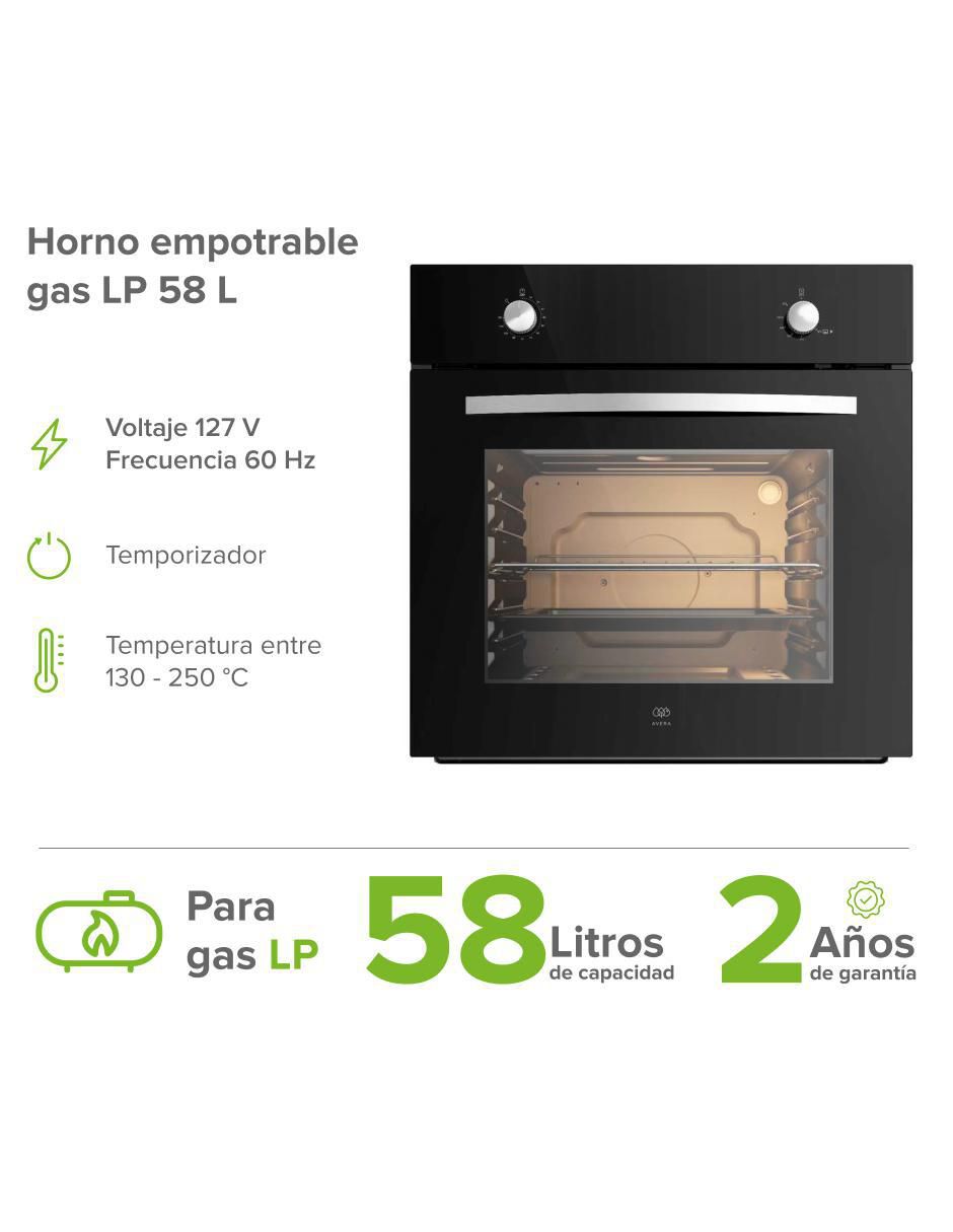 Horno a gas LP HE00LP capacidad 58 L 2