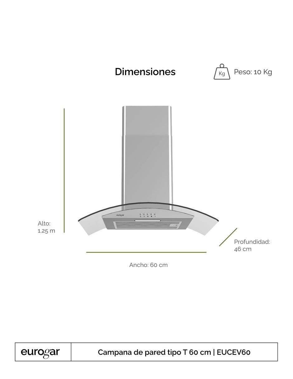 Campana de pared EUCEV60 de acero inoxidable 5