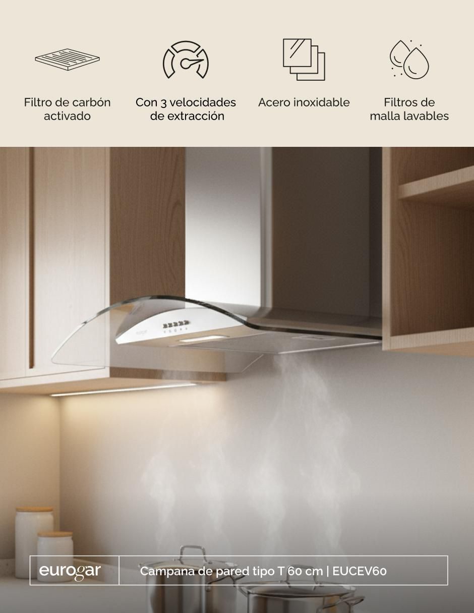 Campana de pared EUCEV60 de acero inoxidable 3