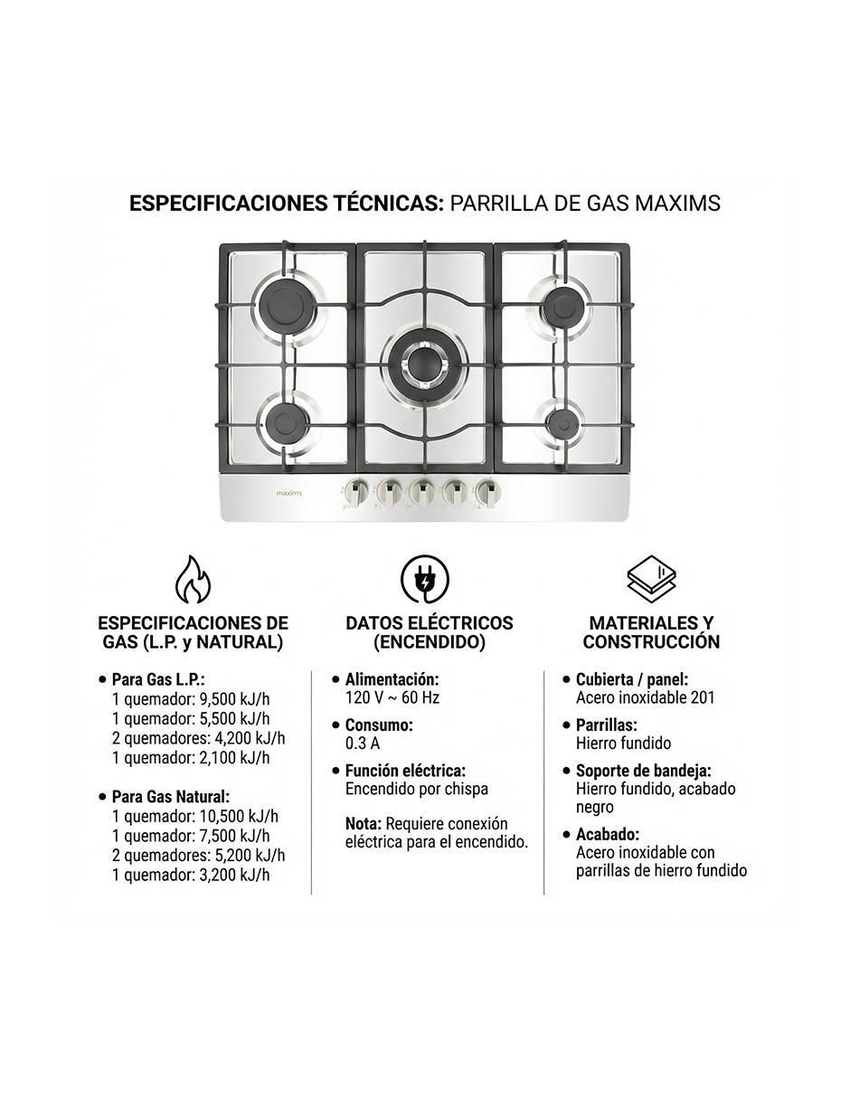 Parrilla a gas empotrable 4